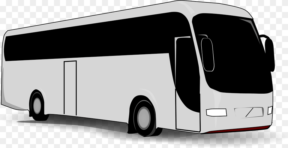 Tour Bus Black And White Clipart, Transportation, Vehicle, Tour Bus, Machine Free Transparent Png