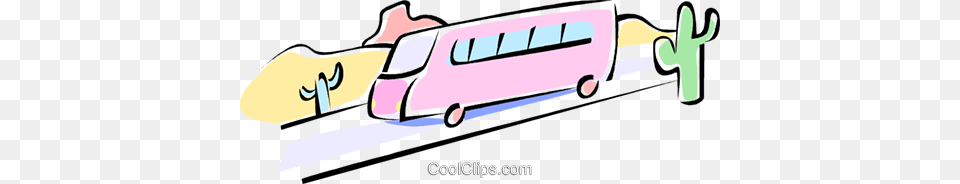 Tour Bus Driving Through The Desert Royalty Vector Clip Art, Transportation, Vehicle, Car, Limo Free Png