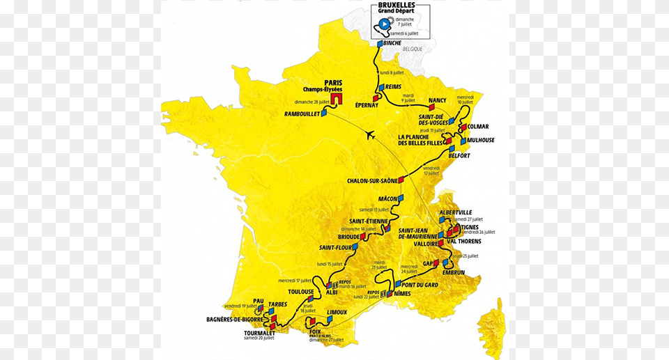 Tour De France 2019 Trasa, Atlas, Chart, Diagram, Map Png Image