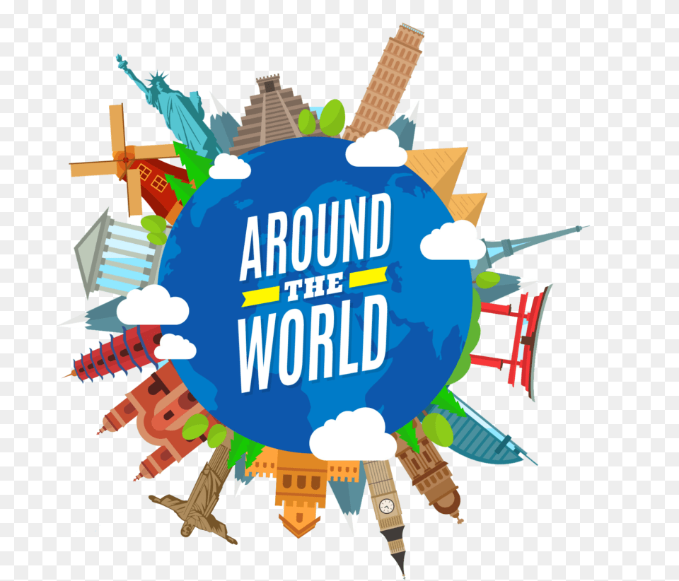 Tour Travel Images Travel Around The World Clipart, Advertisement, Poster, Cream, Dessert Free Png Download