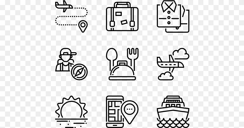 Tourism And Travel Resume Icons, Gray Png