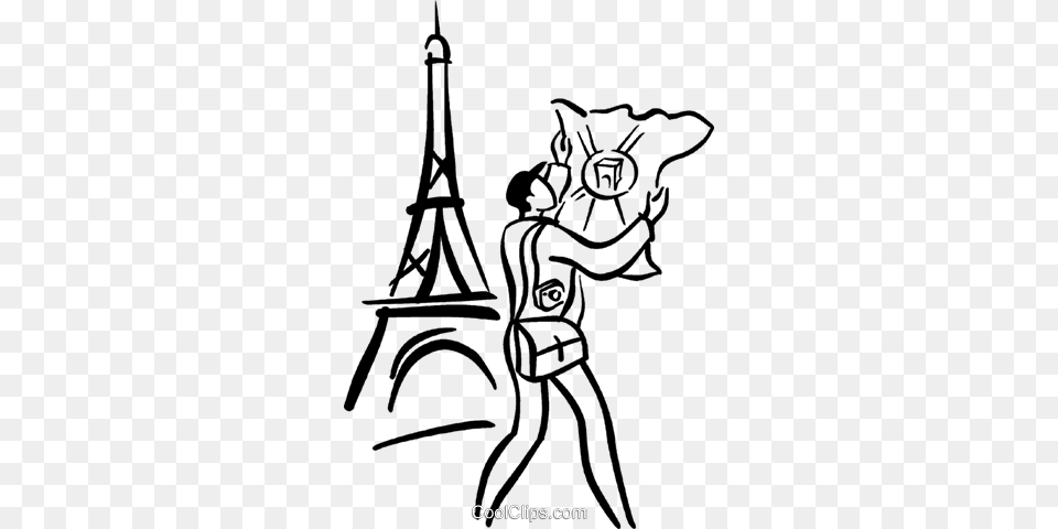Tourist In Paris Royalty Free Vector Clip Art Illustration, Person, Chandelier, Lamp Png