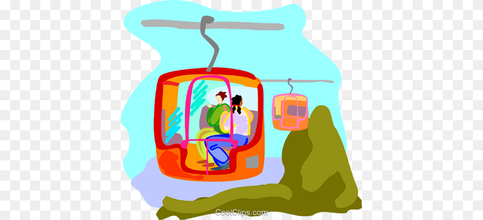 Tourists In Chair Lift Royalty Vector Clip Art Illustration, Outdoors, Person, Transportation, Vehicle Free Png Download