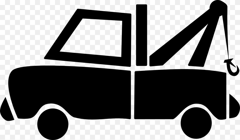 Tow Truck Clipart Black And White, Gray Free Png Download