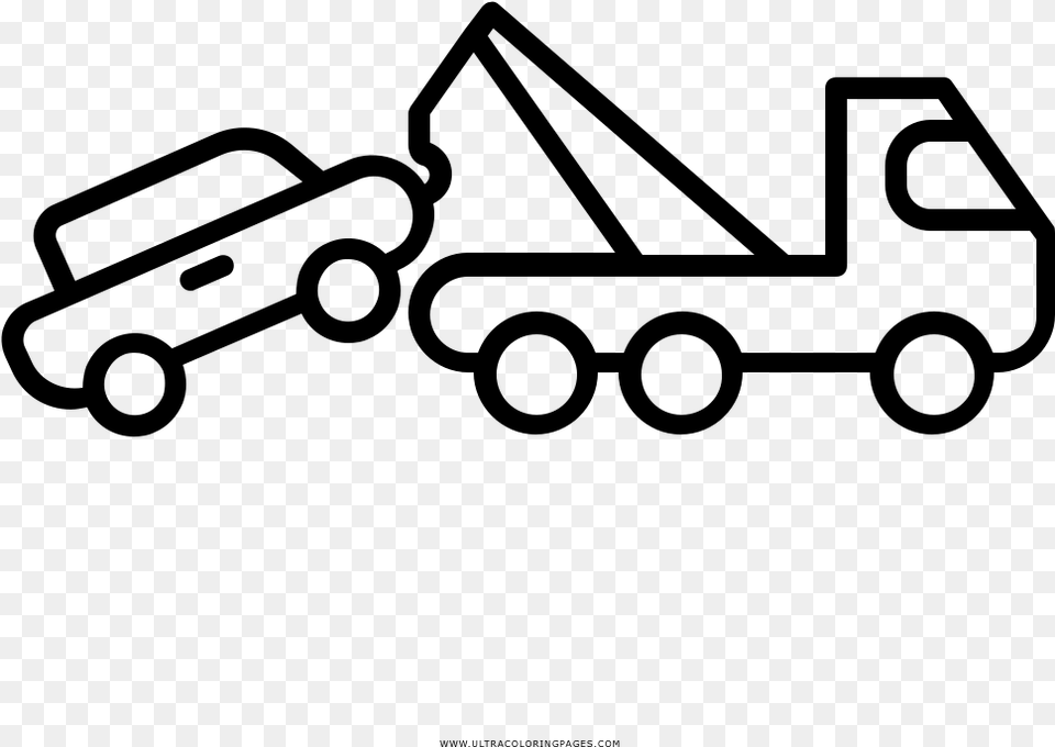 Tow Truck Coloring, Gray Free Png Download