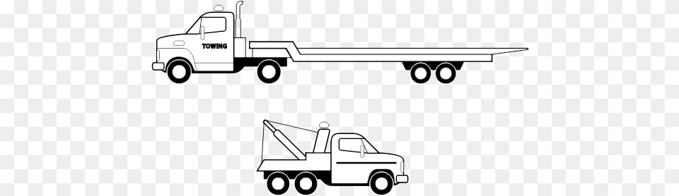 Tow Trucks Vector Line Art Svg Flatbed Truck Side View, Tow Truck, Transportation, Vehicle, Machine Free Png Download