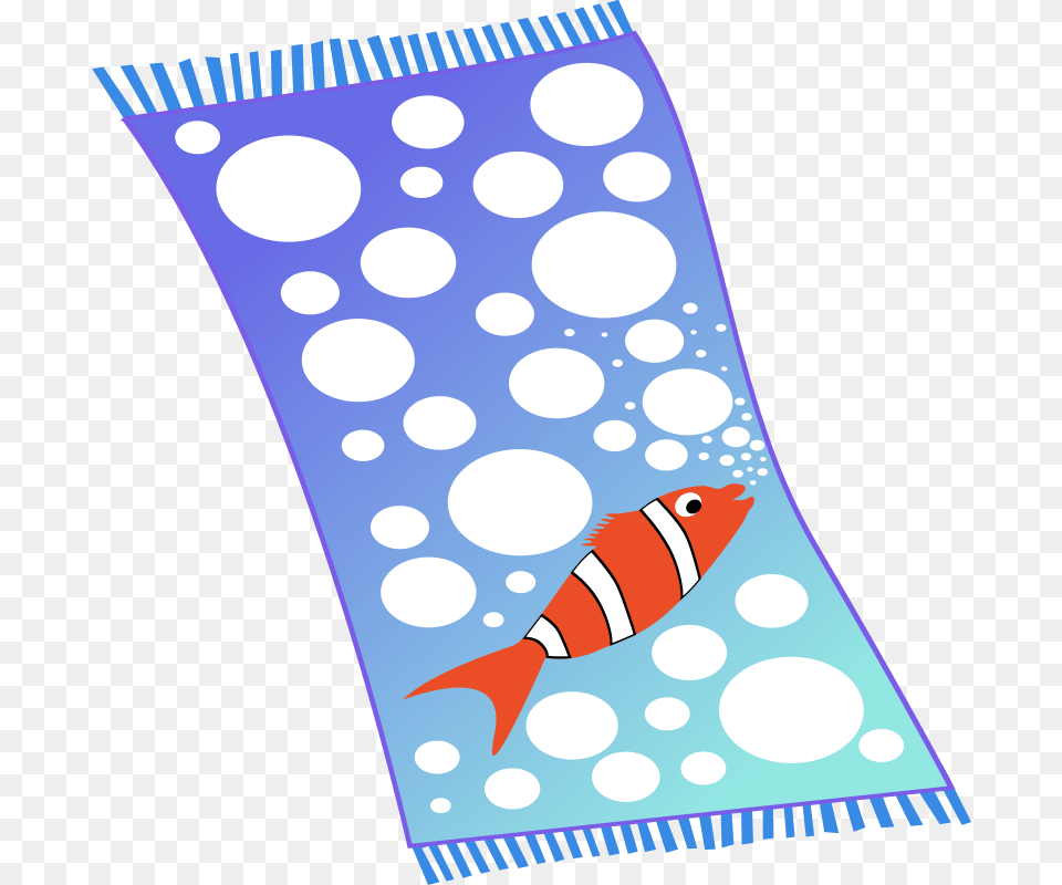 Towel 002 Blue White Fish Red, Pattern, Clothing, Scarf Free Transparent Png