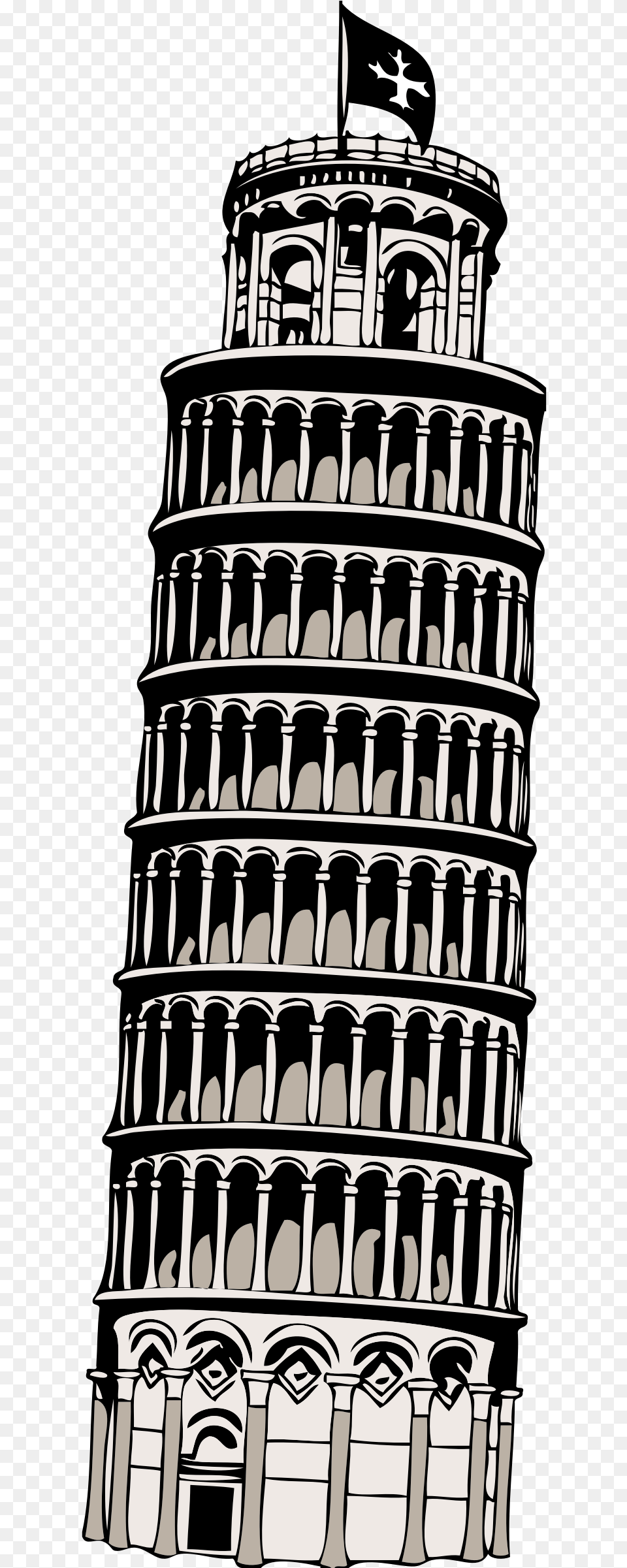 Tower Of Pisa Art, Stencil, Architecture, Building, Clock Tower Png