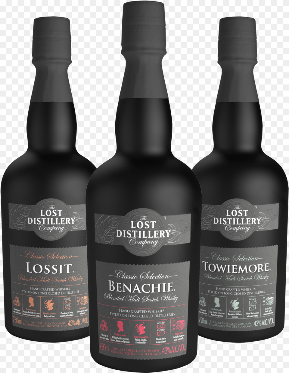 Towiemore Scotch Whisky Lossit Classic Selection The Lost Distillery Company, Alcohol, Beverage, Liquor, Bottle Free Png Download