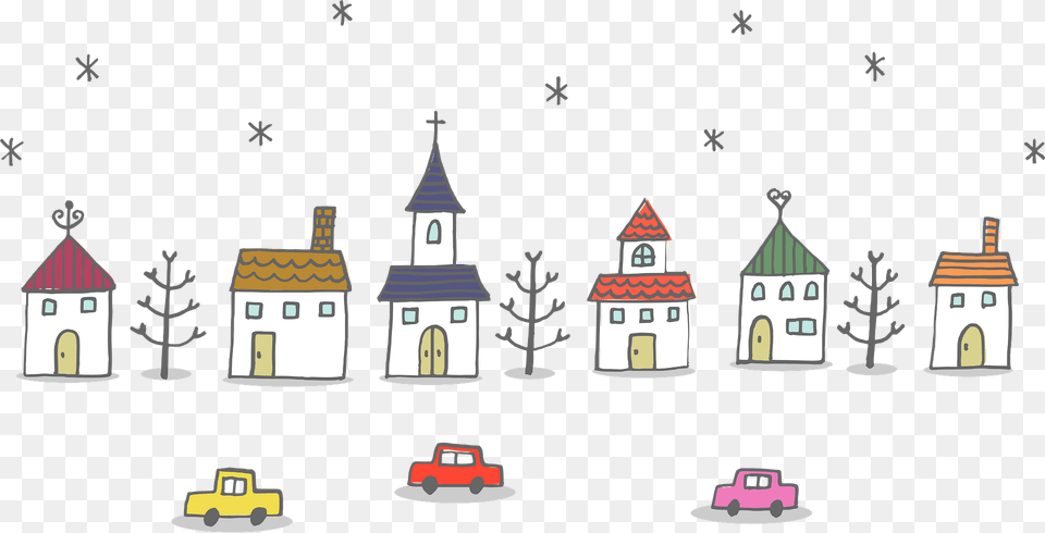 Town Buildings And Cars Clipart, Architecture, Bell Tower, Building, Tower Png Image