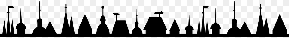Town City Gothic Lineament Medieval Silhouette Town, Gray Png