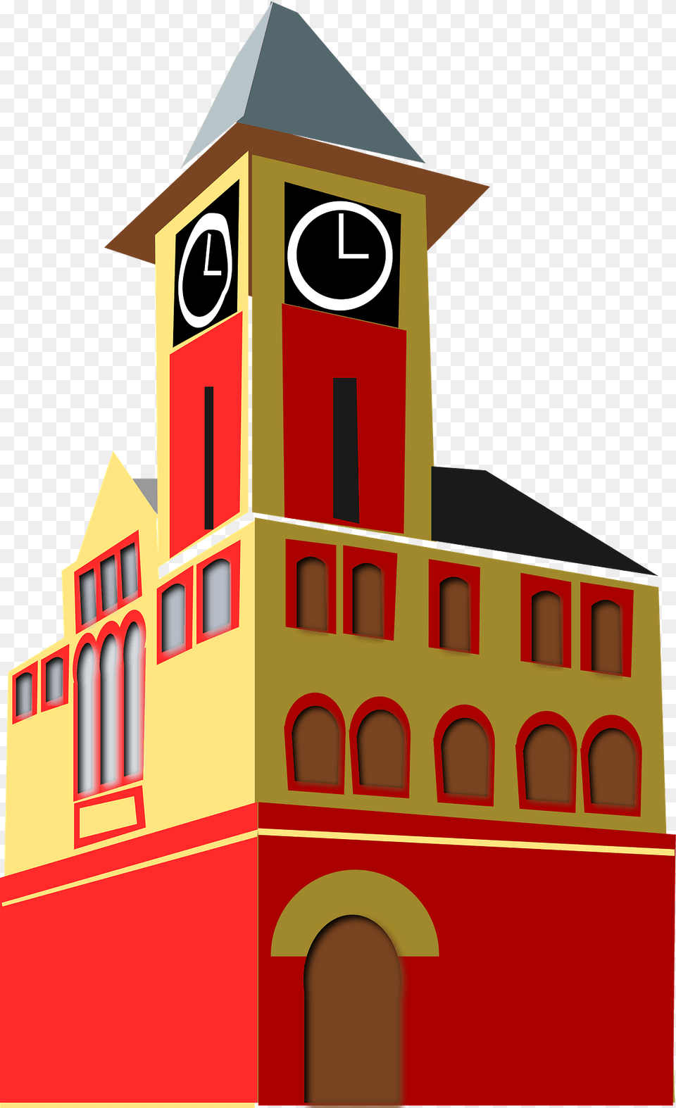 Town Hall Clipart, Architecture, Bell Tower, Building, Clock Tower Free Transparent Png