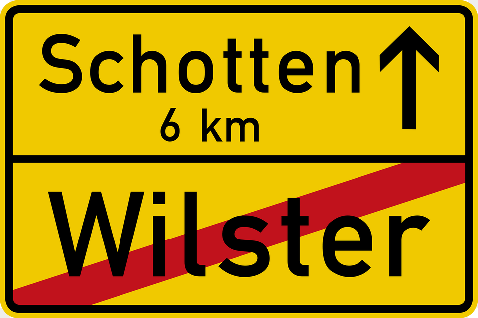 Town Sign End Of Urban Area Here With Distance To Next Town Clipart, Symbol, Road Sign, Text Free Transparent Png