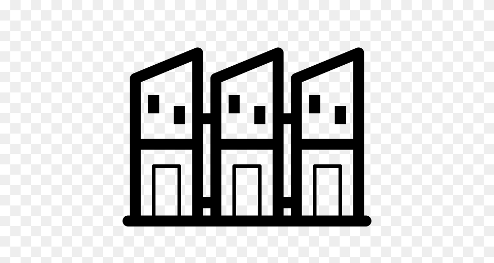 Townhouse City Building Icon With And Vector Format For, Gray Free Png Download
