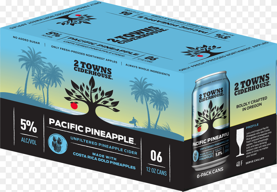 Towns Ciderhouse Pacific Pineapple, Can, Tin, Box, Advertisement Free Transparent Png