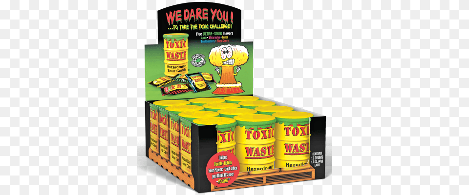 Toxic Waste Super Sour Candy Drum Assorted 12 Count, First Aid Png