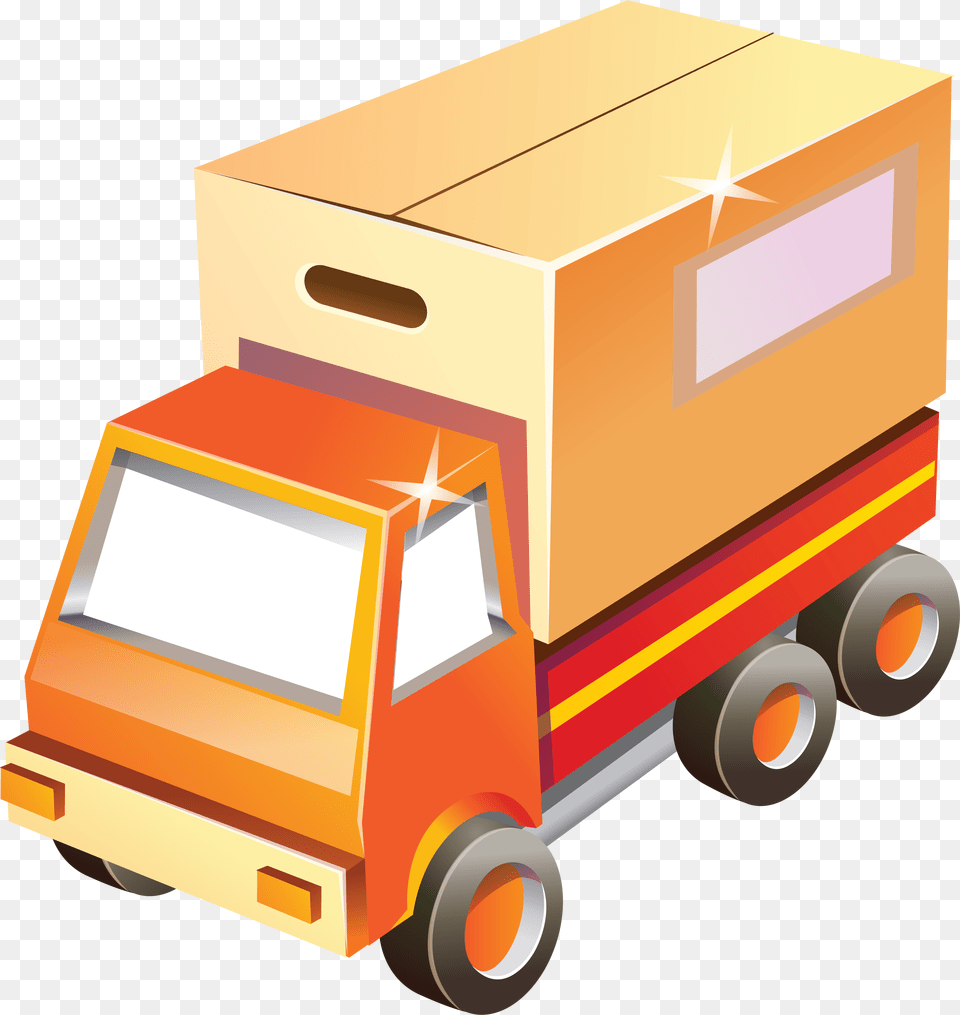 Toy Box Car With Shine Clipart Vector Icons, Cardboard, Carton, Tape, Person Free Png