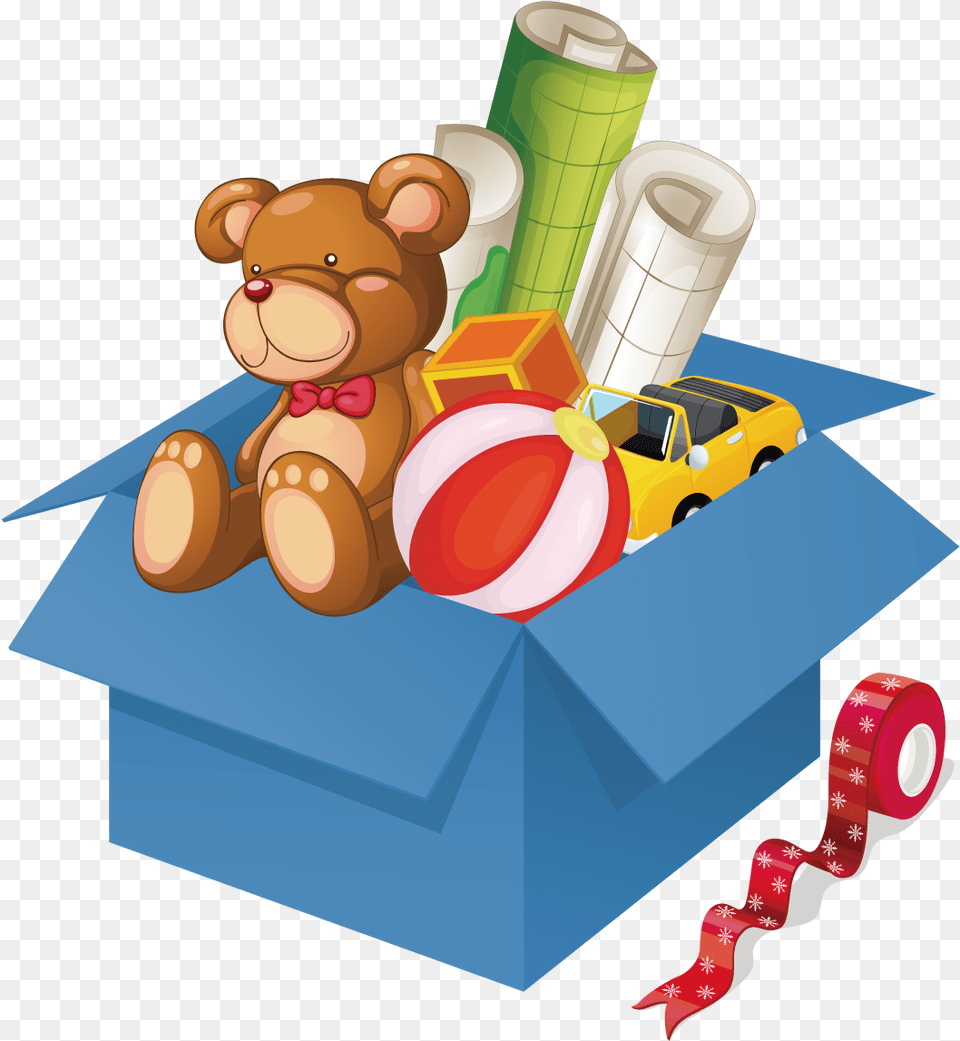 Toy Box Stock Photography Illustration Toys Box Vector, Tape, Food, Meal, Bulldozer Free Transparent Png