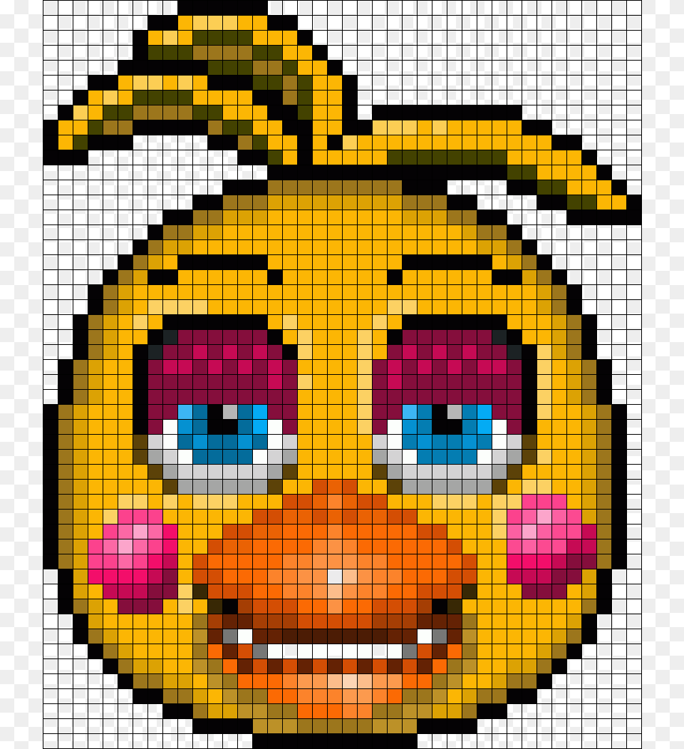 Toy Chica In Daytime Perler Bead Pattern Bead Sprite Pixel Art Minecraft Toy Chica, Dynamite, Weapon Png Image