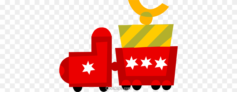 Toy Train Carrying A Present Royalty Vector Clip Art, First Aid, Symbol Free Png Download