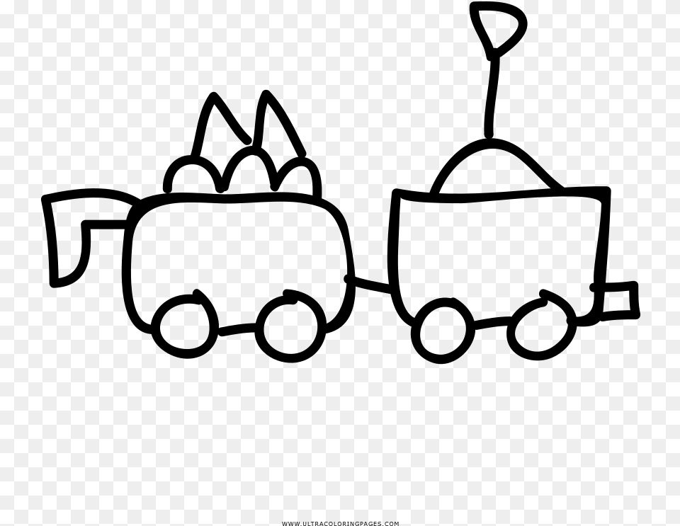 Toy Train Coloring, Gray Free Transparent Png