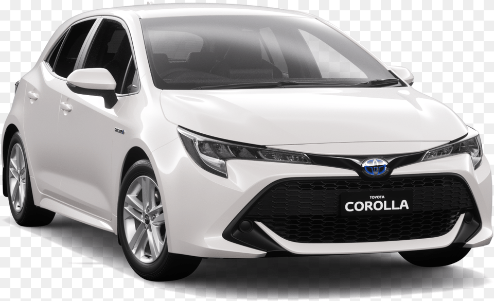 Toyota Corolla Hybrid White Sedan, Car, Transportation, Vehicle, Machine Free Png