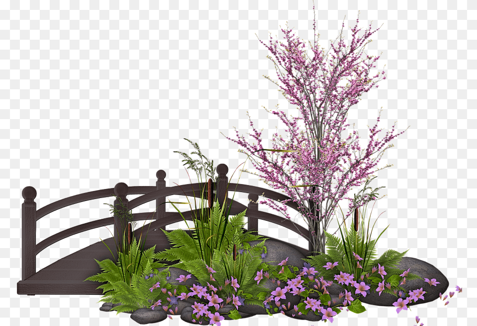 Tp Blossomdeco 01a Tp Bridge 02 Tp Butterfly 02 Lobelia, Flower, Flower Arrangement, Ikebana, Plant Png Image