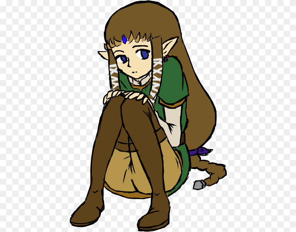 Tp Zelda In Link S Tunic By Shearah, Book, Comics, Publication, Baby Png Image