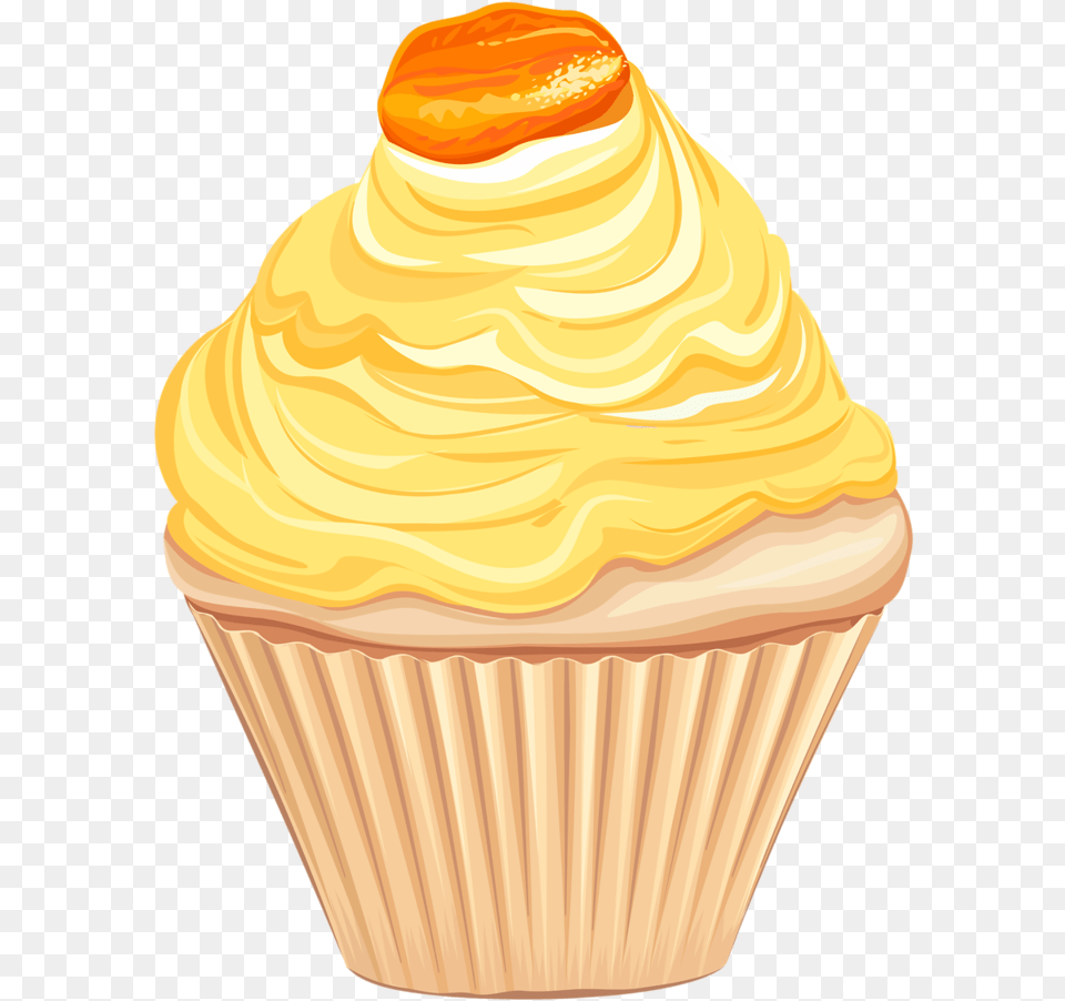 Tpcupcakes Yellow Cupcake Clipart, Cake, Cream, Dessert, Food Free Transparent Png