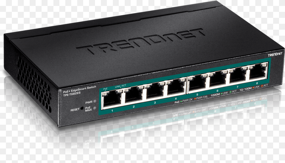 Tpe Tg82es 8 Port Poe Switch Trendnet, Electronics, Hardware, Router, Hub Png Image