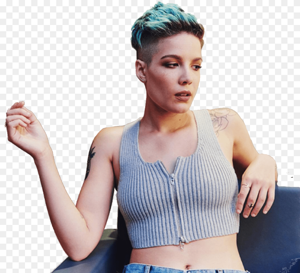 Trabajos De Informtica Halsey Long Vs Short Hair, Person, Blouse, Clothing, Face Png Image