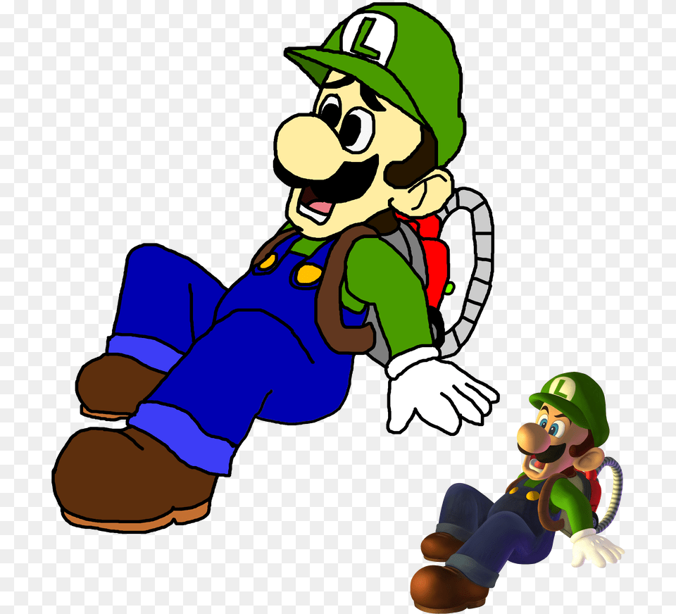 Traced Drawing Luigi Crawling Backwards Luigi Crawling, Baby, Person, Game, Super Mario Png