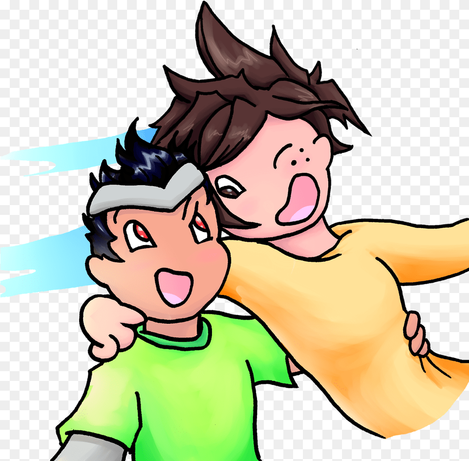 Tracer And Genji Are Friends Colorvember Cartoon, Baby, Person, Face, Head Free Png Download