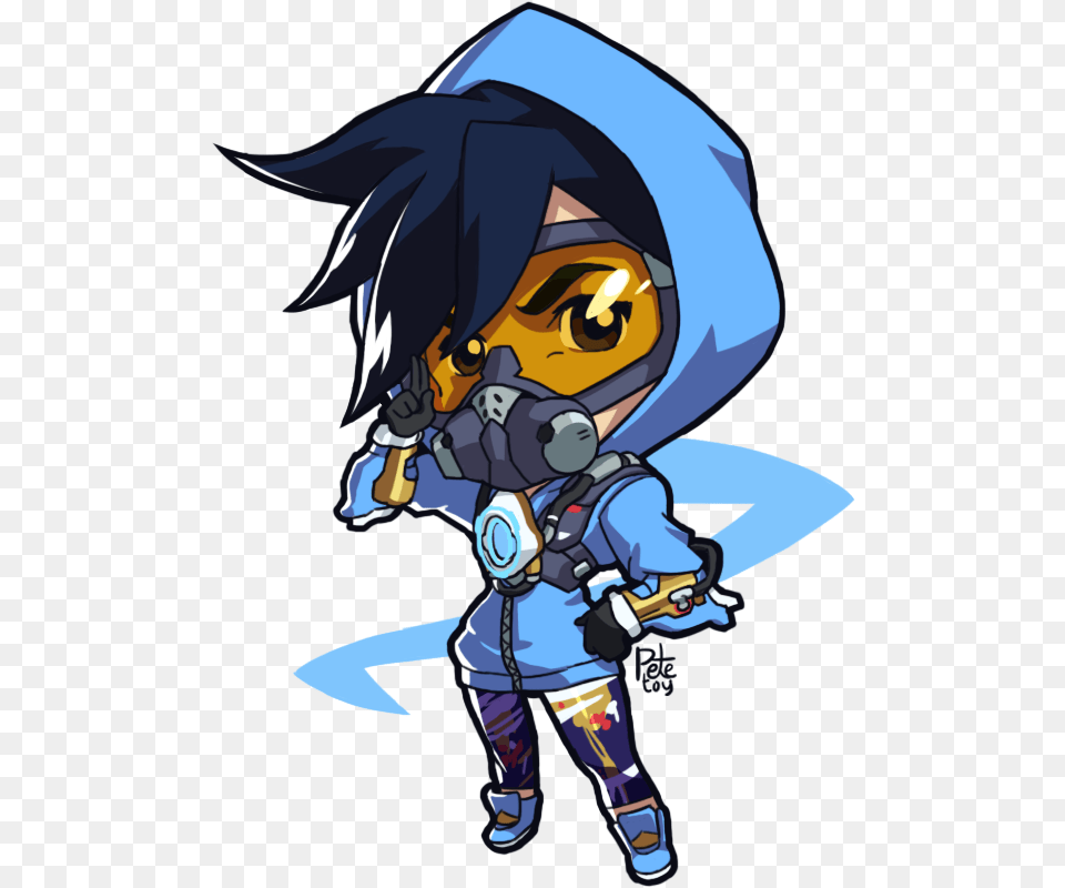 Tracer Graffiti Alternate Cute Spray By Petetoy Overwatch Graffiti Tracer Concept Art, Book, Comics, Publication, Baby Free Png Download
