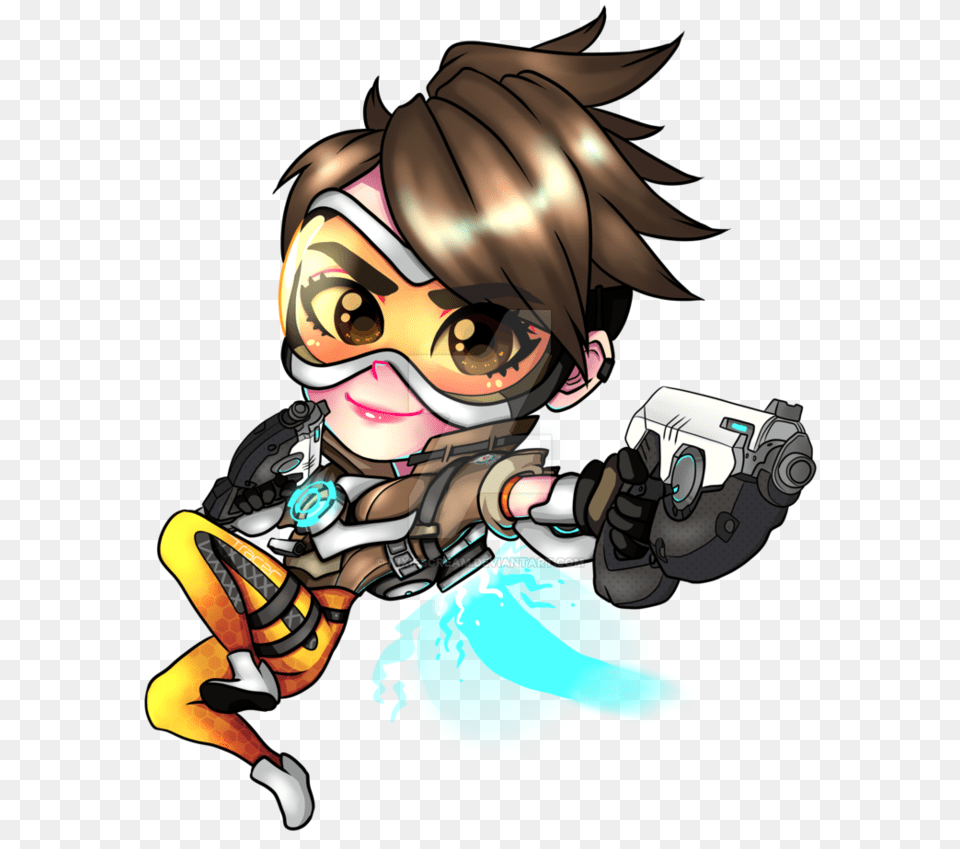 Tracer Overwatch Chibi, Book, Comics, Publication, Baby Free Png Download