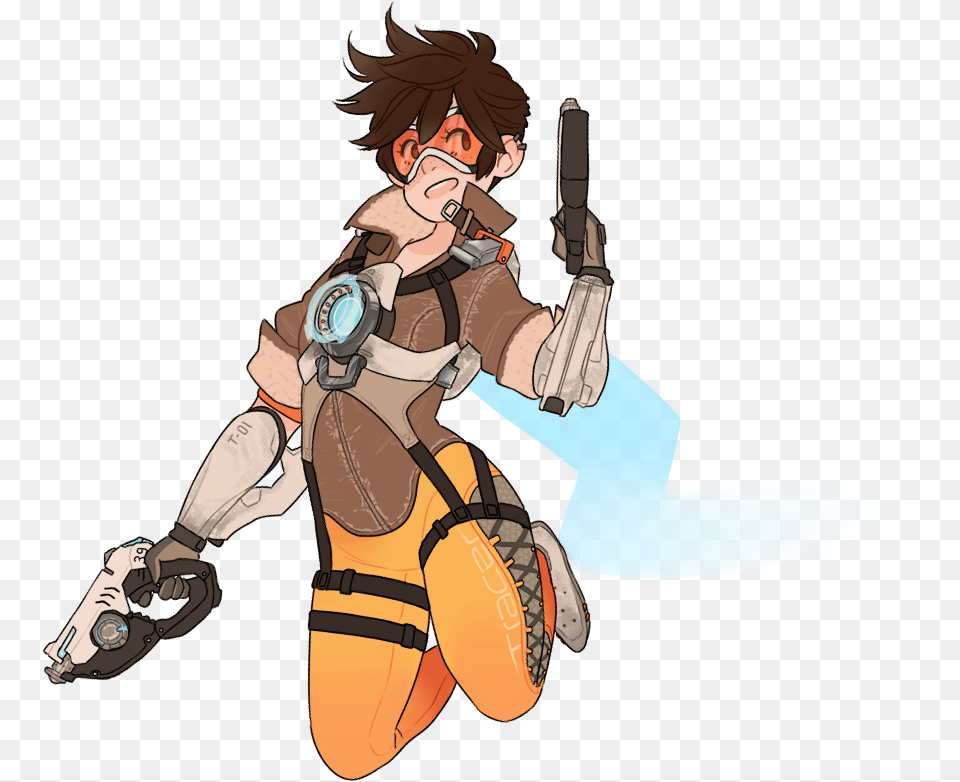 Tracer Overwatch Freetoedit Transparent Tracer, Book, Comics, Publication, Person Png Image