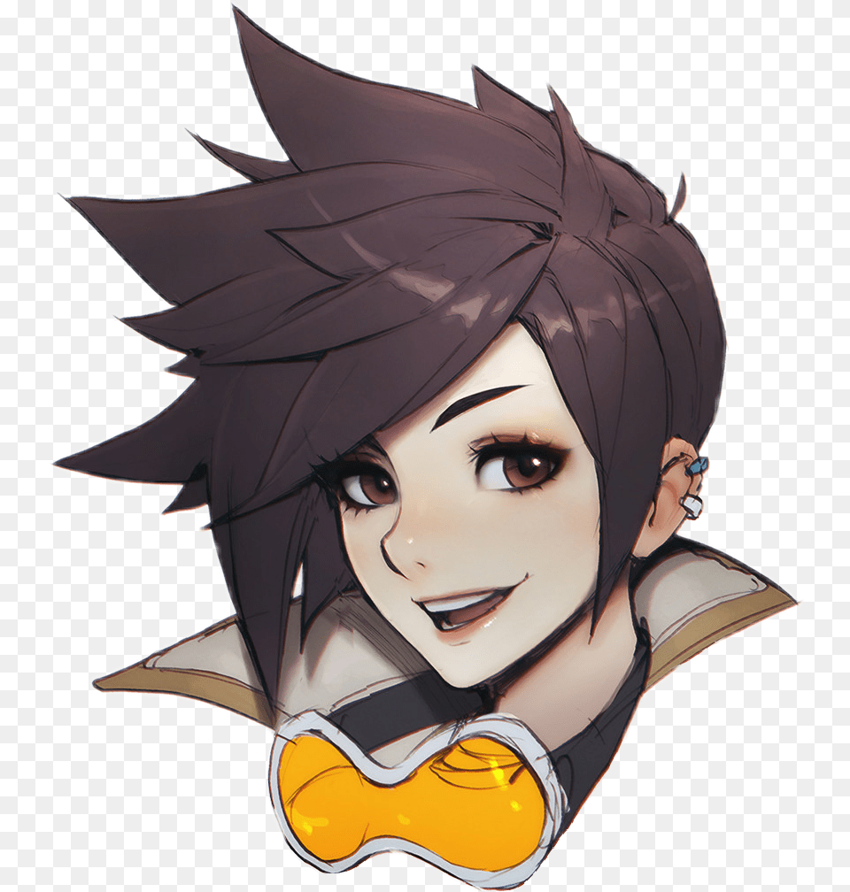 Tracer Overwatch Overwatch Tracer Face, Book, Comics, Publication, Adult Free Png
