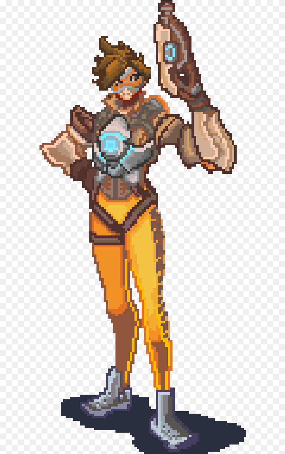 Tracer Transparent Storm Overwatch Tracer Pixel Art, Person Png Image