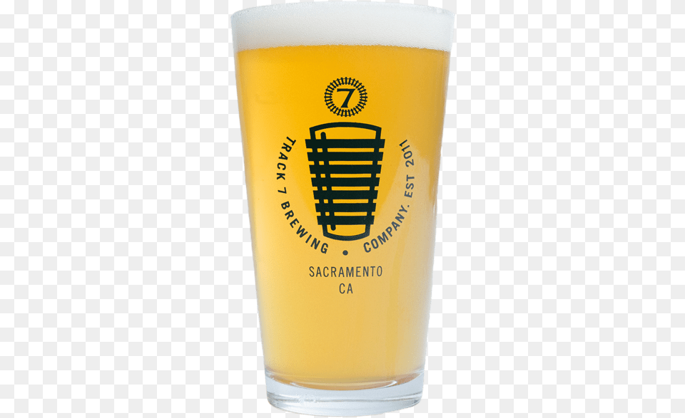 Track 7 Pint Glass With Golden Colored Beer Beer Glass, Alcohol, Beer Glass, Beverage, Liquor Png