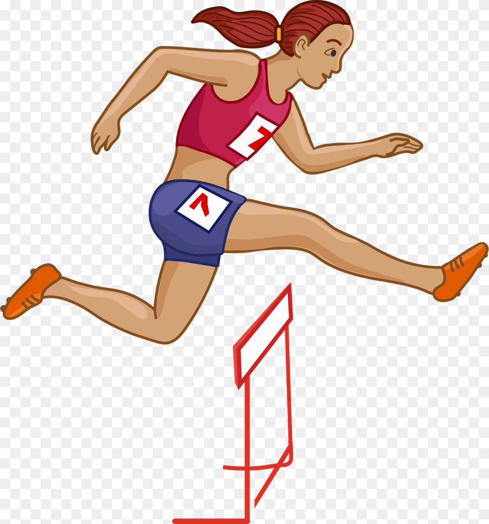 Track And Field Athlete Clipart, Hurdle, Person, Sport, Track And Field Png Image