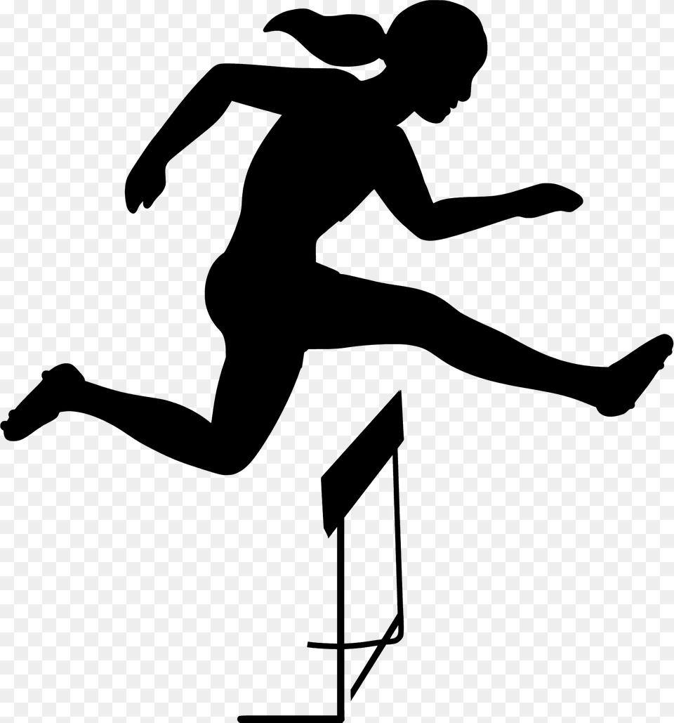 Track And Field Athlete Silhouette, Hurdle, Person, Sport, Track And Field Free Png Download