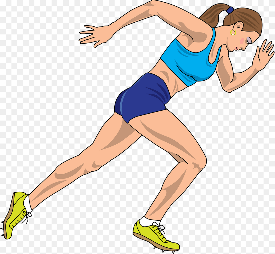 Track And Field Clipart, Person, Clothing, Shorts, Footwear Free Transparent Png