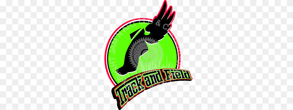 Track And Field Logo With Flying Foot, Dynamite, Weapon, Animal, Bird Png Image