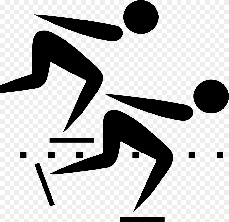 Track Clipart Hurdler Speed Skating Olympic Symbol, Gray Free Png