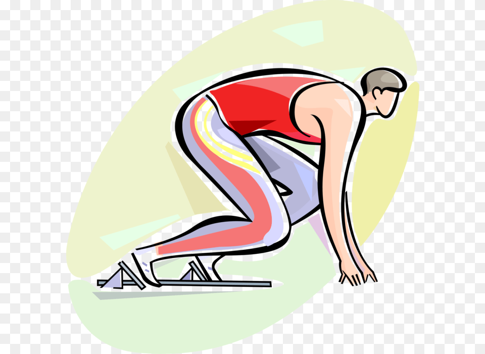 Track Meet Sprinter In Starting Blocks, Leisure Activities, Nature, Outdoors, Sea Free Transparent Png