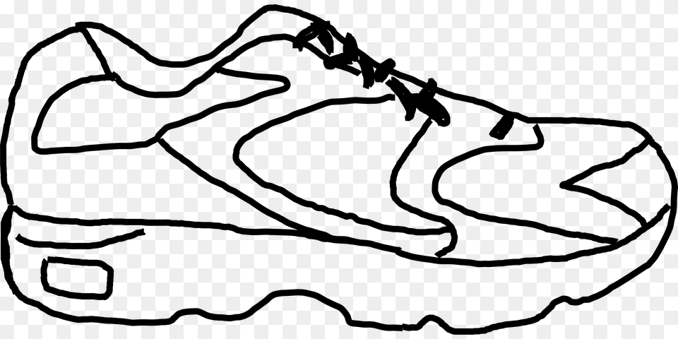 Track Running Shoes Outline Running Shoe Clip Art, Gray Free Png