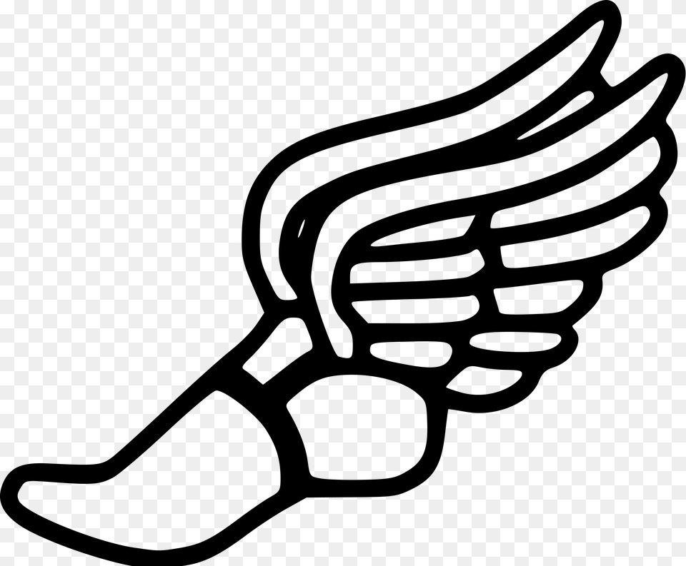 Track Shoes With Wings Pixels Track Winged Foot, Gray Free Transparent Png
