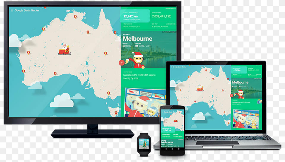 Tracker On All Devices Santa Tracker Mobile Google Maps, Screen, Computer Hardware, Electronics, Hardware Png Image