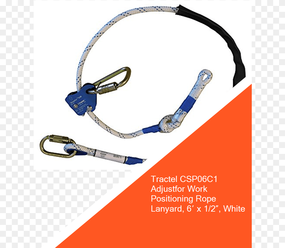 Tractel Csp06c1 Adjustfor Work Positioning Rope Lanyard, Electronics, Hardware Free Transparent Png