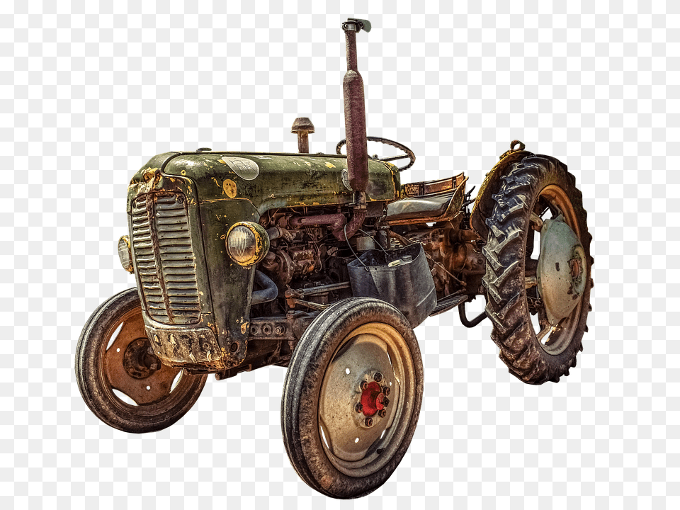 Tractor Machine, Wheel, Transportation, Vehicle Png Image